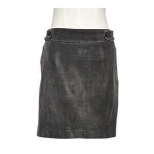 Banana Republic Charcoal Gray Corduroy Stretch Side Zip Mini Skirt Size 6 Preppy